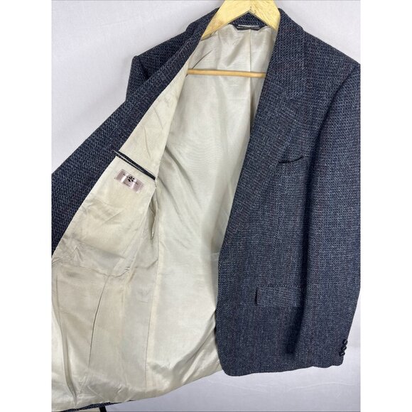 Vintage Harris Tweed The Bay Blazer 40L Tall Wool Sport Coat Scottish Gray - Picture 5 of 8